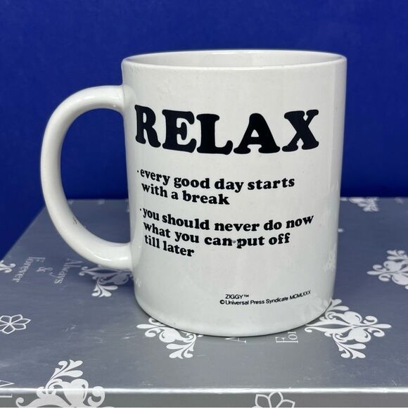 1980’s Ziggy Stoneware Mug Relax  It takes a lot less energy than working hard - Picture 4 of 7